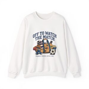 Off to Watch the Match Crewneck Sweatshirt | soccer watch party, retro collegiate