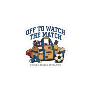 Off to Watch the Match Kiss-Cut Sticker | soccer watch party, country colors