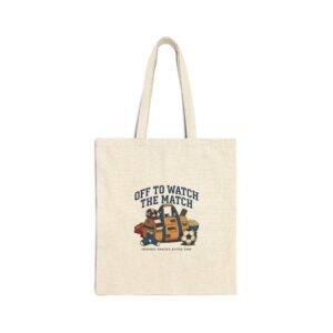 Off to Watch the Match Tote, soccer watch party, country colors